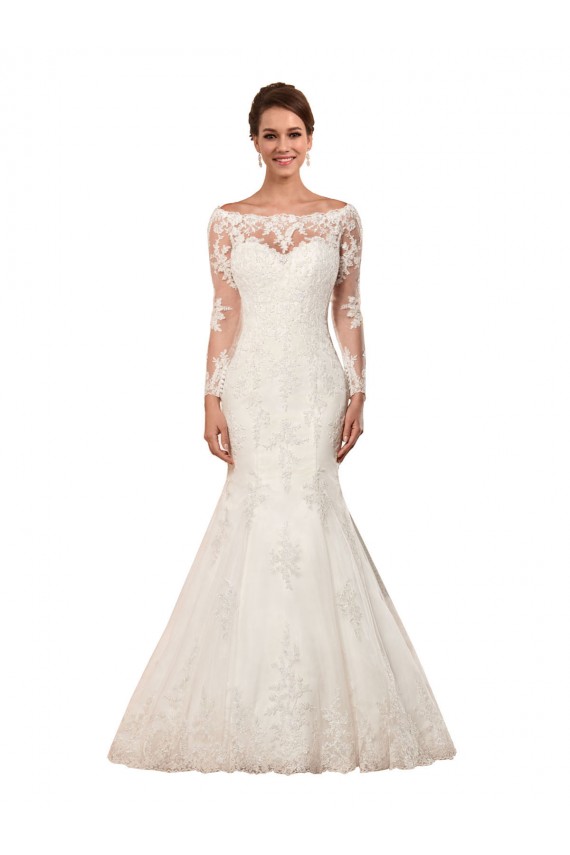Ivoire Sirène Bateau Dentelle Robes de mariée à Bas Prix