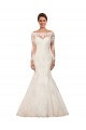 Ivoire Sirène Bateau Dentelle Robes de mariée à Bas Prix