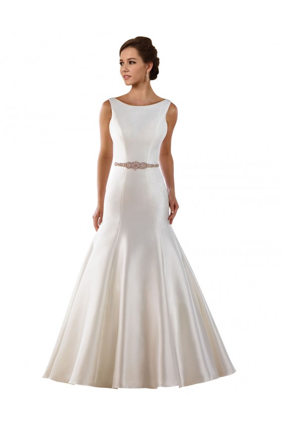Ivoire Sirène Bateau Satiné Robes de mariée à Bas Prix
