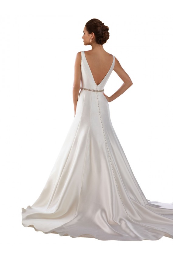 Ivoire Sirène Bateau Satiné Robes de mariée à Bas Prix