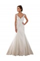 Ivoire Sirène Col V Satiné Classique Robes de mariée à Bas Prix