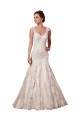 Ivoire Sirène Col V Tulle Dentelle Robes de mariée à Bas Prix