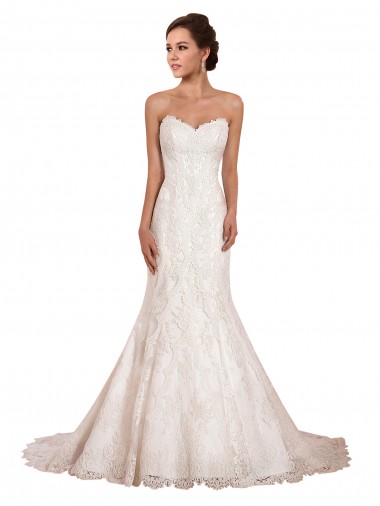 Ivoire Sirène Dentelle Robes de mariée à Bas Prix
