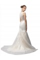 Ivoire Sirène Illusion Balayage train Tulle Dentelle Robes de mariée à Bas Prix