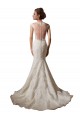 Ivoire Sirène Illusion Col V Tulle Dentelle Robes de mariée à Bas Prix