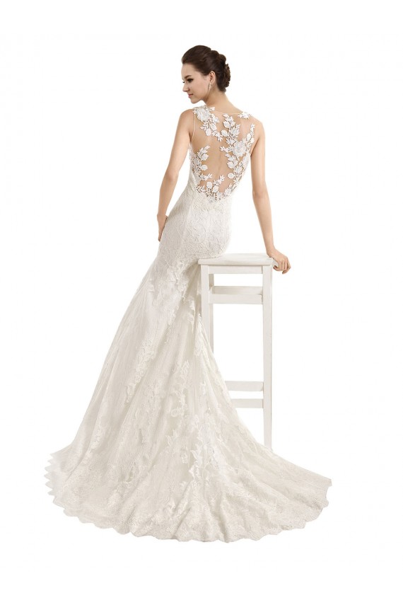 Ivoire Sirène Illusion Dentelle Robes de mariée à Bas Prix