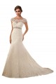 Ivoire Sirène Illusion Tulle Dentelle Robes de mariée à Bas Prix