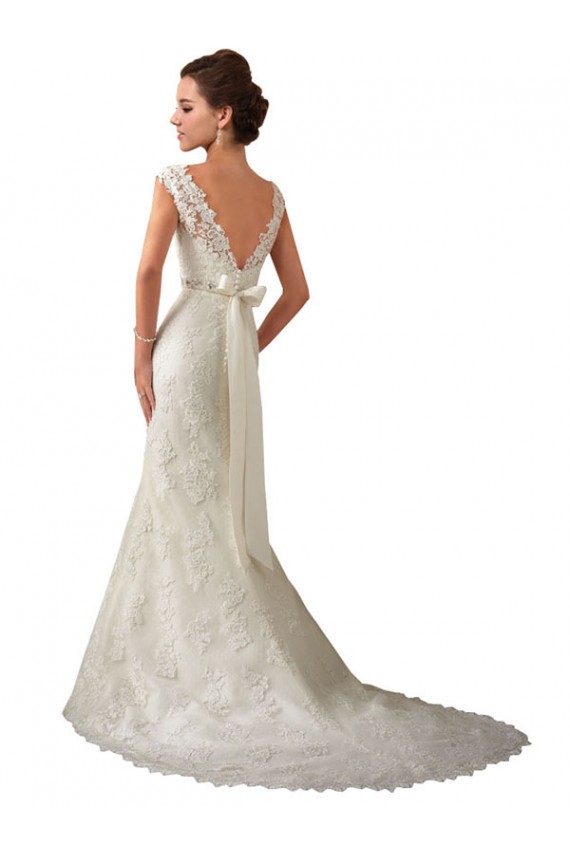 Ivoire Sirène Illusion Tulle Dentelle Robes de mariée à Bas Prix