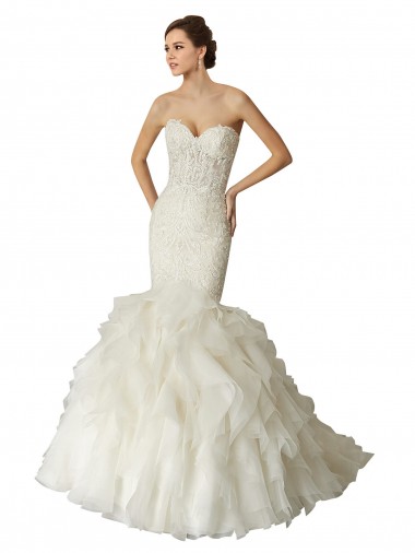 Ivoire Sirène Tulle Robes de mariée à Bas Prix
