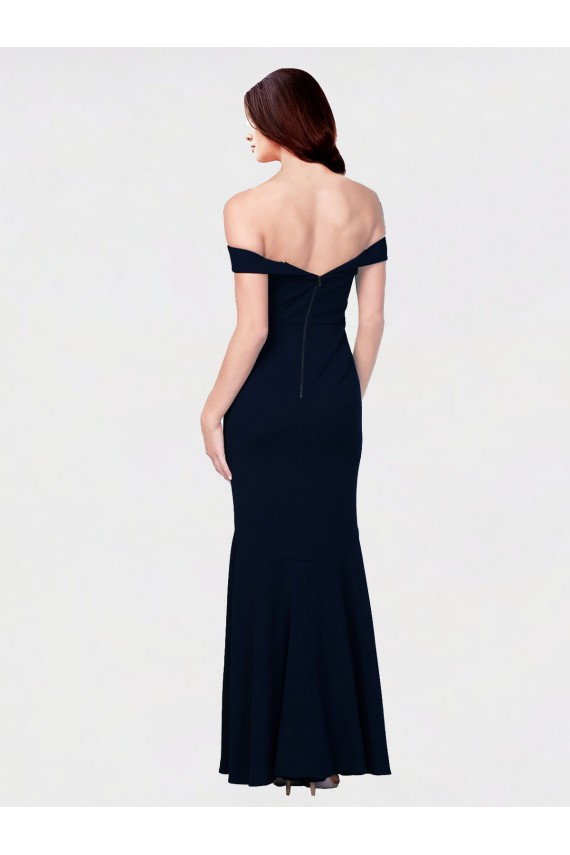 Ivoire Sirène Épaule Dénudée Crêpe Stretch Longue Formelles Robes demoiselle d'honneur / Robes de soirée / Robes de bal à Bas Prix