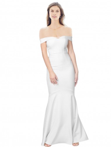 Ivoire Sirène Épaule Dénudée Crêpe Stretch Longue Formelles Robes demoiselle d'honneur / Robes de soirée / Robes de bal à Bas Prix
