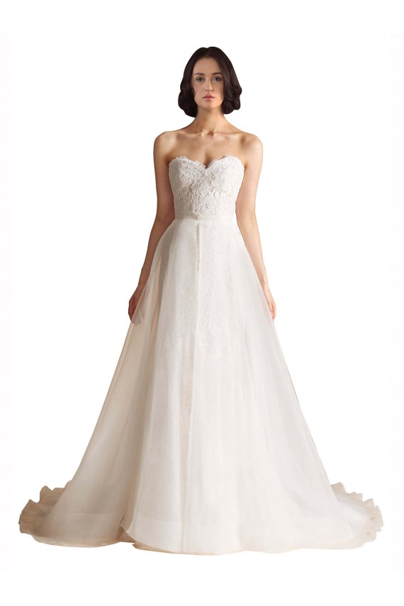 Ivoire Trapèze Balayage train Tulle Robes de mariée à Bas Prix