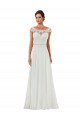 Ivoire Trapèze Bateau Mousseline Classique Robes de mariée à Bas Prix