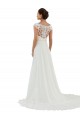 Ivoire Trapèze Bateau Mousseline Classique Robes de mariée à Bas Prix