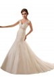 Ivoire Trapèze Col V Tulle Dentelle Robes de mariée à Bas Prix