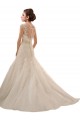 Ivoire Trapèze Col V Tulle Dentelle Robes de mariée à Bas Prix