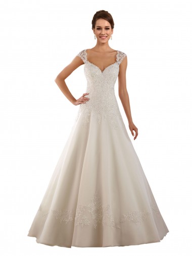 Ivoire Trapèze Dentelle Robes de mariée à Bas Prix