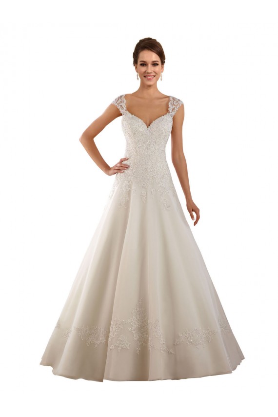 Ivoire Trapèze Dentelle Robes de mariée à Bas Prix