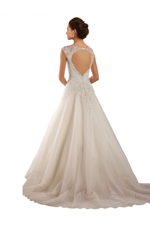 Ivoire Trapèze Dentelle Robes de mariée à Bas Prix