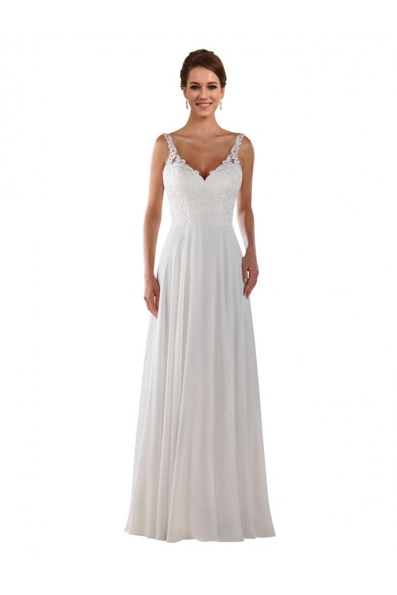 Ivoire Trapèze Mousseline Classique Boho Robes de mariée à Bas Prix