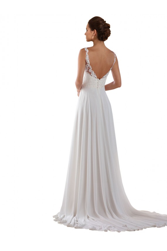 Ivoire Trapèze Mousseline Classique Boho Robes de mariée à Bas Prix