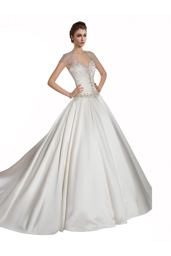 Ivoire Trapèze Satiné Robes de mariée à Bas Prix