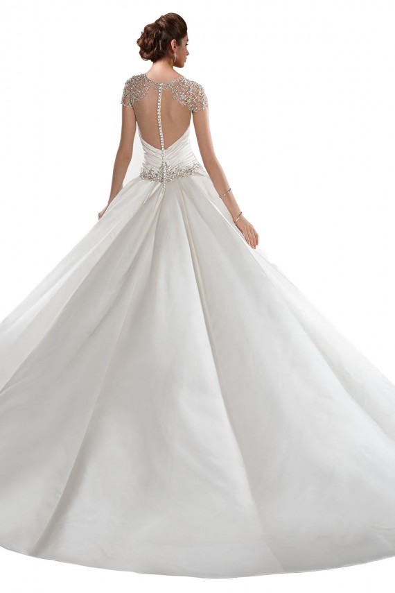 Ivoire Trapèze Satiné Robes de mariée à Bas Prix