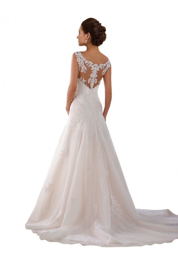 Ivoire Trapèze Scoop Tulle Robes de mariée à Bas Prix