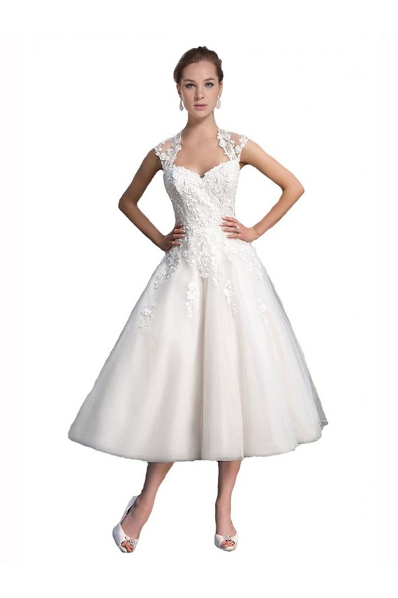 Ivoire Trapèze Tulle Dentelle Plage Robes de mariée à Bas Prix