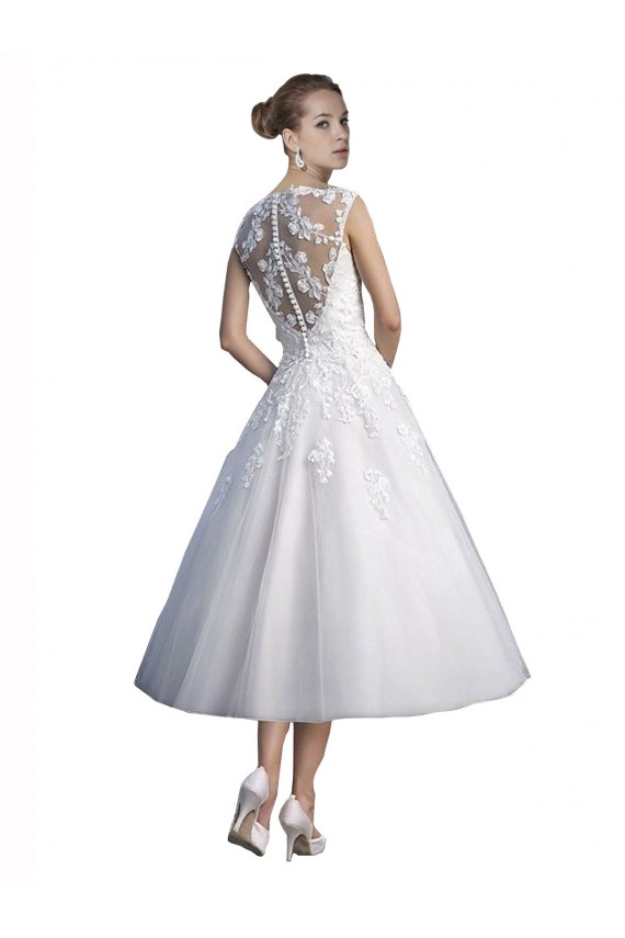 Ivoire Trapèze Tulle Dentelle Plage Robes de mariée à Bas Prix