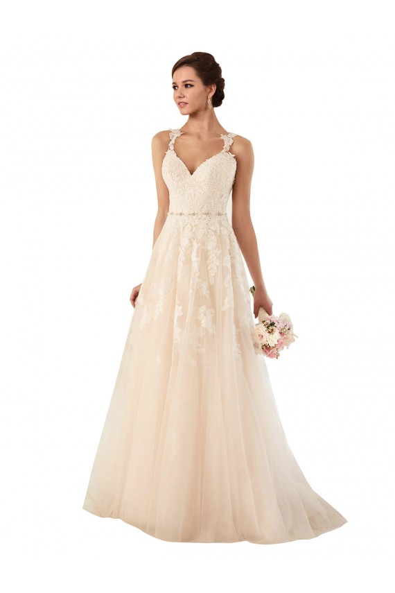 Ivoire Trapèze Tulle Dentelle Robes de mariée à Bas Prix