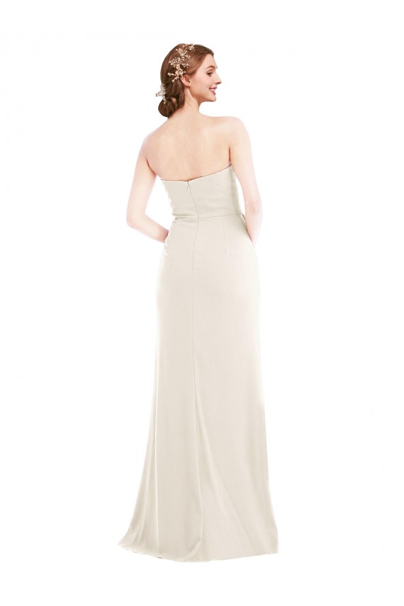 Ivoire Trompette Sans bretelle Crêpe Stretch Longue Robes demoiselle d'honneur / Robes de bal à Bas Prix