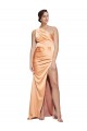 Light Copper Fourreau Satiné Stretch Longue Formelles Robes demoiselle d'honneur / Robes de soirée / Robes de bal à Bas Prix