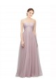 Light Lilac Trapèze Tulle Dentelle Longue Robes demoiselle d'honneur à Bas Prix