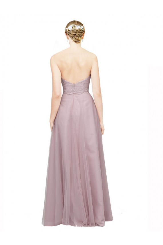 Light Lilac Trapèze Tulle Dentelle Longue Robes demoiselle d'honneur à Bas Prix