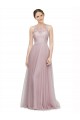 Light Lilac Trapèze Tulle Dentelle Longue Robes demoiselle d'honneur à Bas Prix