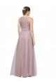 Light Lilac Trapèze Tulle Dentelle Longue Robes demoiselle d'honneur à Bas Prix