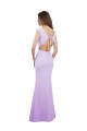 Lilas Colonne Col rond Mousseline Longue Robes demoiselle d'honneur à Bas Prix