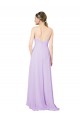 Lilas Fourreau Col V Mousseline Longue Asymétrique Robes demoiselle d'honneur à Bas Prix