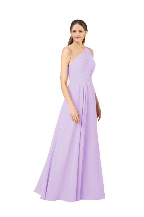 Lilas Fourreau Mousseline Longue Formelles Robes demoiselle d'honneur / Robes de soirée à Bas Prix