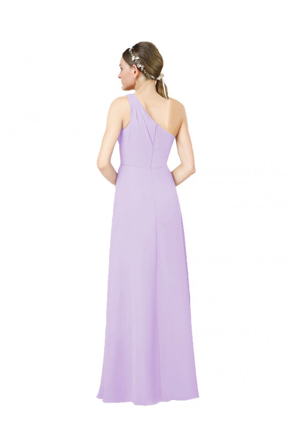 Lilas Fourreau Mousseline Longue Formelles Robes demoiselle d'honneur / Robes de soirée à Bas Prix