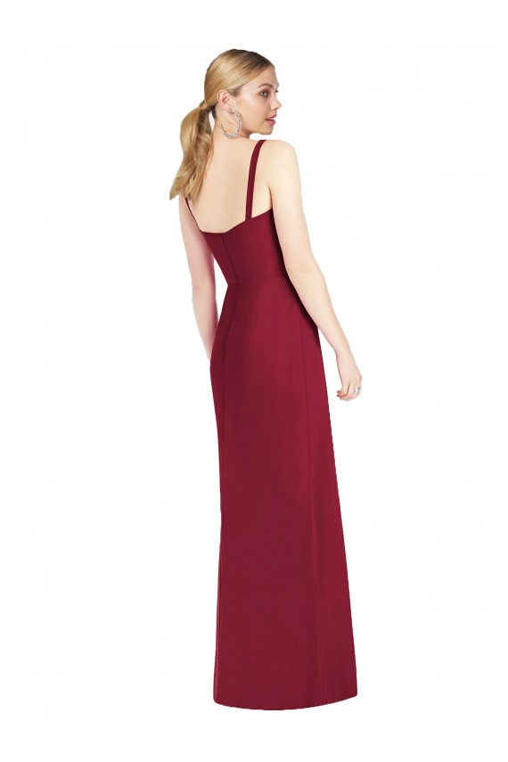 Lilas Sirène Bretelles spaghetti Col V Sans bretelle Mousseline Longue Robes demoiselle d'honneur à Bas Prix