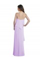 Lilas Trapèze Bretelles spaghetti Scoop Mousseline Longue Robes demoiselle d'honneur à Bas Prix