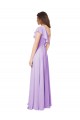 Lilas Trapèze Mousseline Longue Robes demoiselle d'honneur à Bas Prix