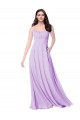 Lilas Trapèze Scoop Mousseline Longue Robes demoiselle d'honneur à Bas Prix