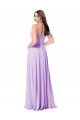 Lilas Trapèze Scoop Mousseline Longue Robes demoiselle d'honneur à Bas Prix
