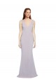 Lilas arctique Sirène Col V Crêpe Stretch Longue Formelles Robes demoiselle d'honneur / Robes de soirée / Robes de bal à Bas Prix
