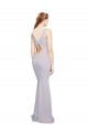 Lilas arctique Sirène Col V Crêpe Stretch Longue Formelles Robes demoiselle d'honneur / Robes de soirée / Robes de bal à Bas Prix