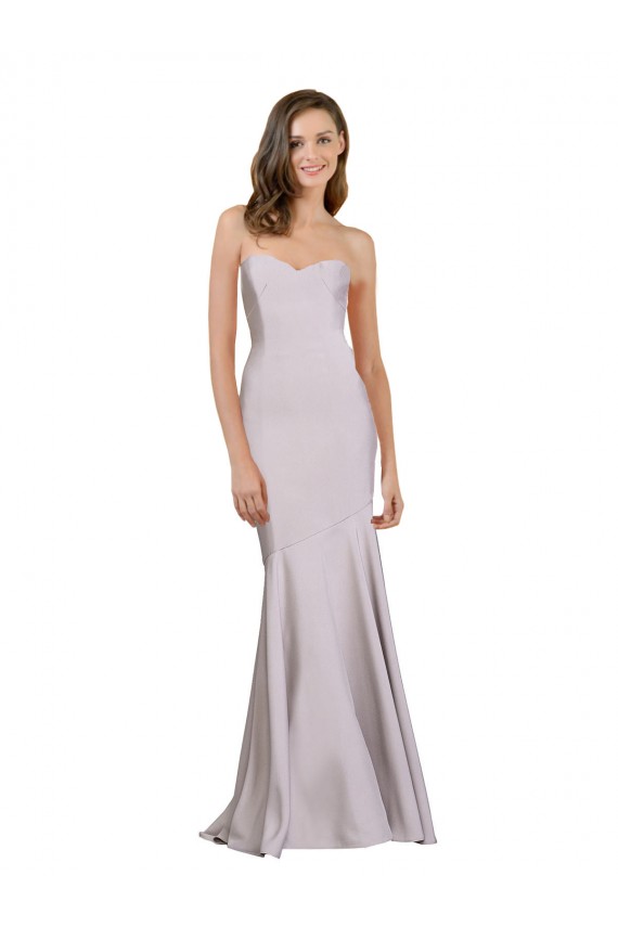 Lilas arctique Sirène Sans bretelle Crêpe Stretch Longue Robes demoiselle d'honneur / Robes de bal à Bas Prix