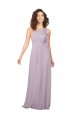 Lueur rose Trapèze Licou Mousseline Longue Robes demoiselle d'honneur à Bas Prix